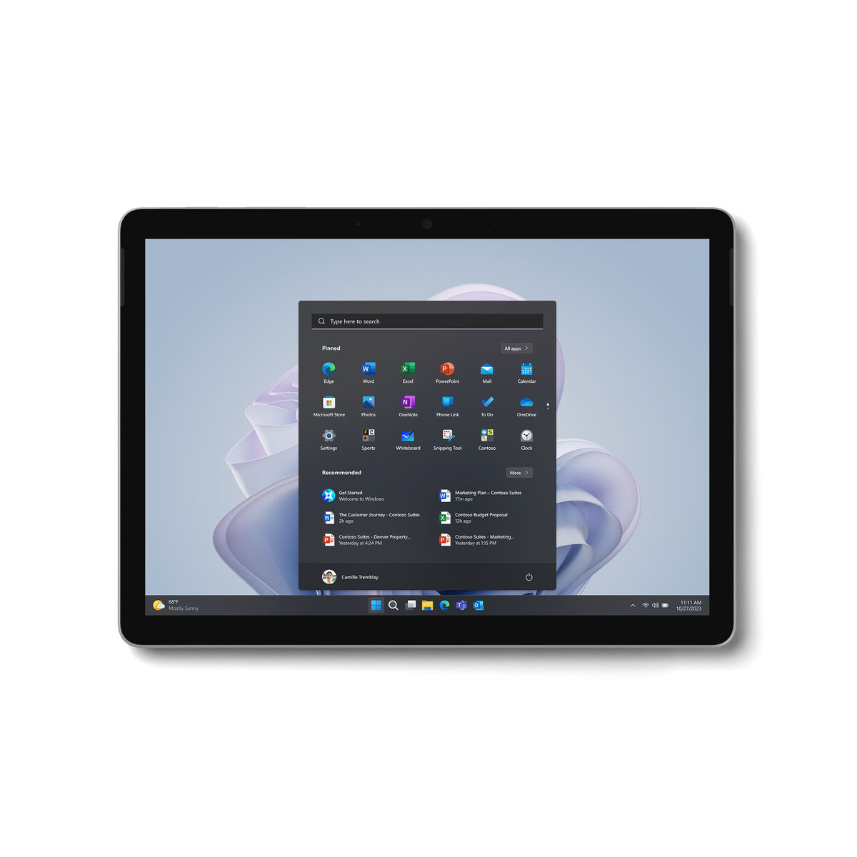 Tablette Microsoft Surface Go 4 10,5" Intel N200 8 GB RAM 256 GB Platine